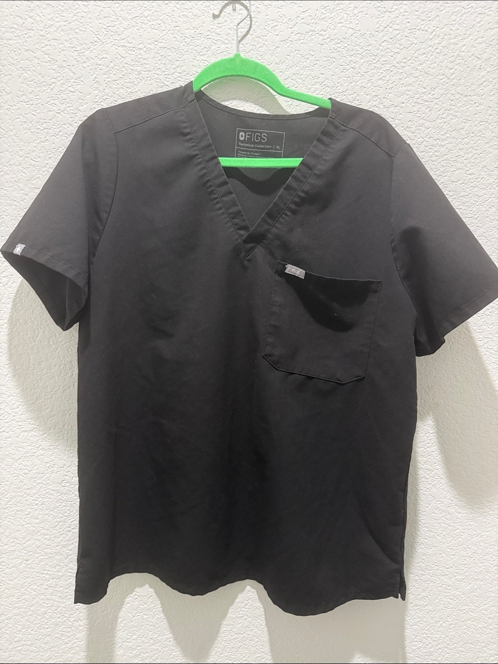 FIGS Catarina One Pocket V-neck Scrub Top Black XL EUC